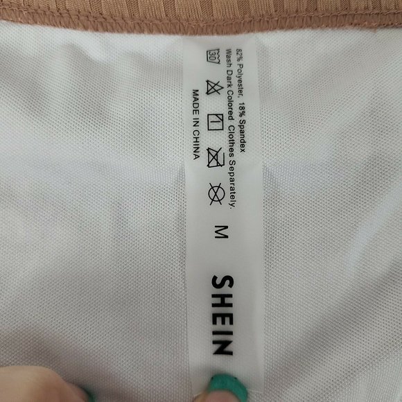 Shein Womens Tan Elastic‎ Waist Hipster Swim Bikini Bottom Size Medium - Picture 2 of 5